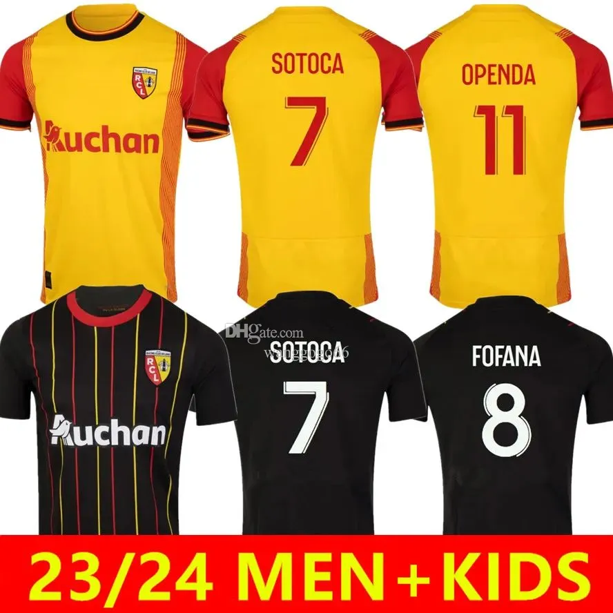 MAILLOT RCレンズ23 24サッカージャージホームイエローセントバーベスペシャルオペンダガナゴソトカフットボールシャツ2023 2024男性キッズキットノートルサンエストルペレイラダコスタ