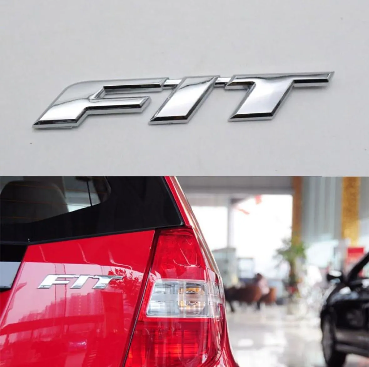 Dla Honda Fit Emblem Badge Srebrny samochód