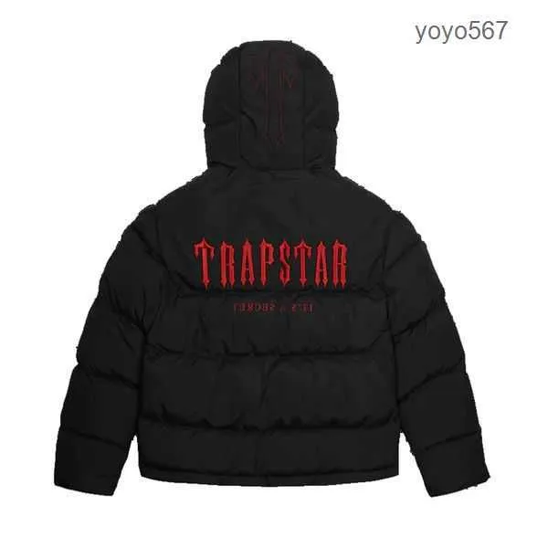 Parkas Trapstar London Decoded Puffer 2.0 Ice Blue Veste à capuche avec lettrage brodé Manteau d'hiver Survêtement Trapstar coupe-vent vêtements de mode JQD1