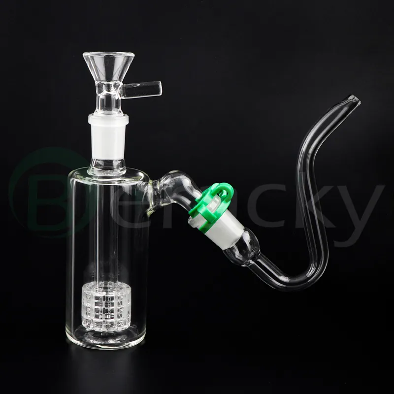 Neuer 14-mm-18-mm-Matrix-Perc-Glas-Aschefänger-Bubbler mit J-Haken-Adapter, J-Haken, Glaspfeifen und Glasschüssel-Shisha-Kits zum Rauchen