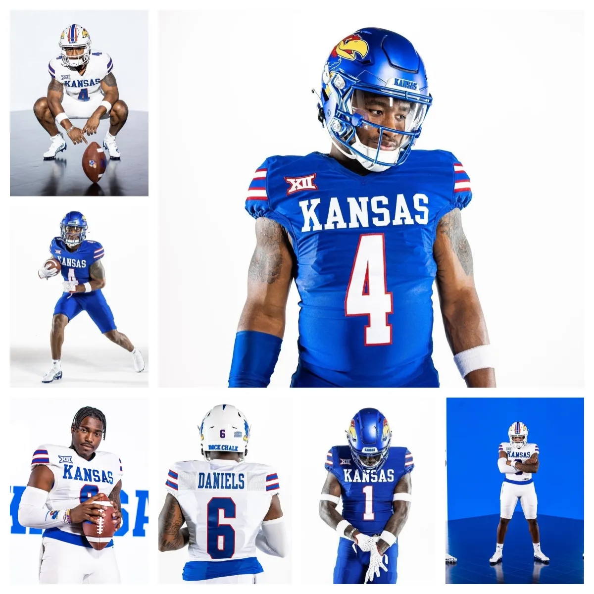 2023 Kansas Jayhawks Jerseys de fútbol auténticos - Durable Team Colors Players 81 15 22 2 9 1 36 36