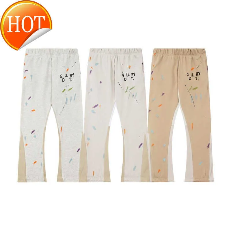 Галереи Брюки Дизайнерские брюки Dept Джинсовые прямые спортивные штаны с буквенным принтом Speckled1XBU