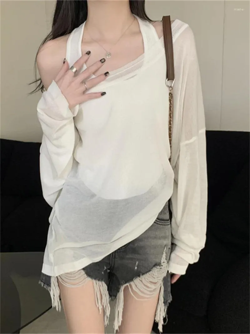 Women's Sweaters Alien Kitty Casual Oversize T-Shirts Chic With Tank Tops Loose 2023 Knitted Pullovers Minimalist Autumn Sexy Slim Tees