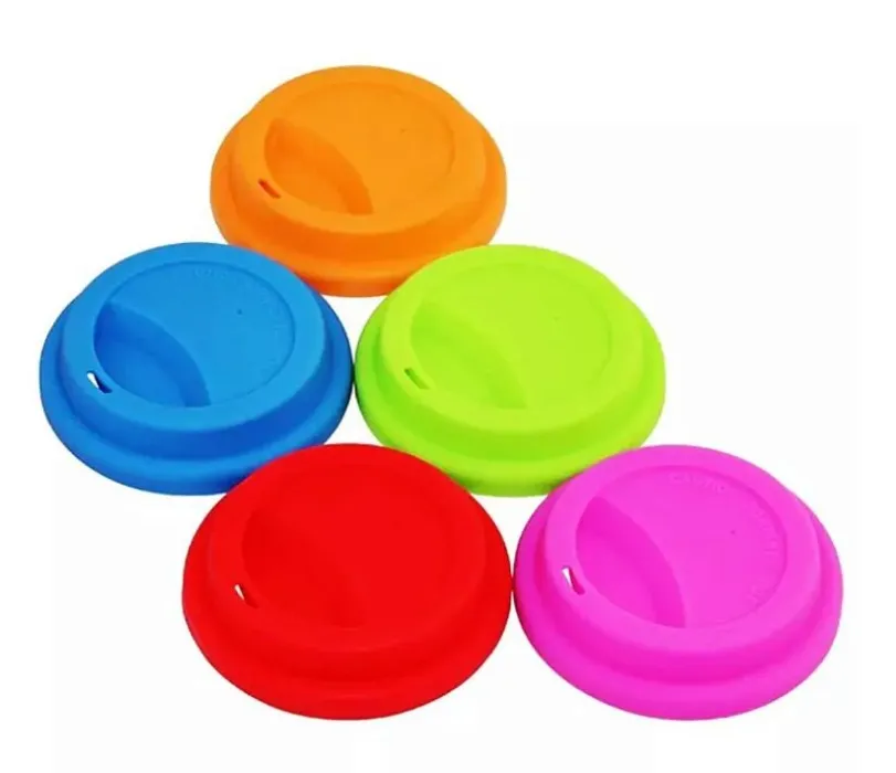 New 9cm Silicone Cup Lids Creative Mug Cover Food Grade Reusable Tea Coffee Cup Lid Anti-dust Airtight Seal Cover for 12oz/16oz Cups
