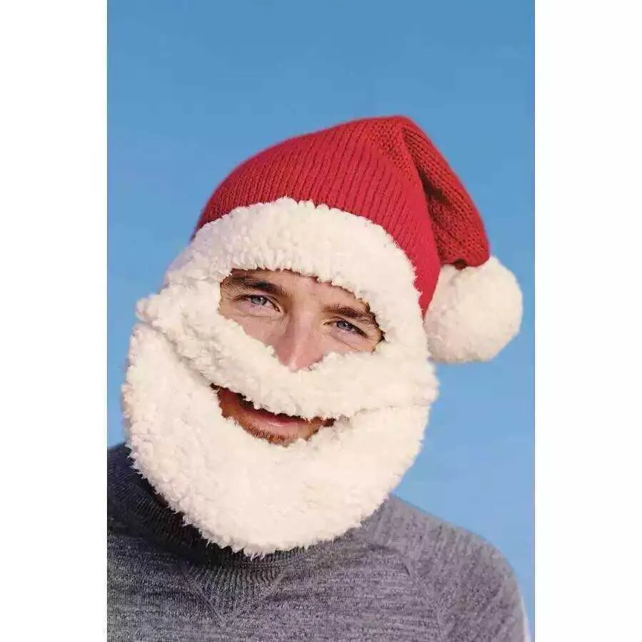 卸売ひげクリスマスハットサンタクロースハット大人の編み帽子3100歳