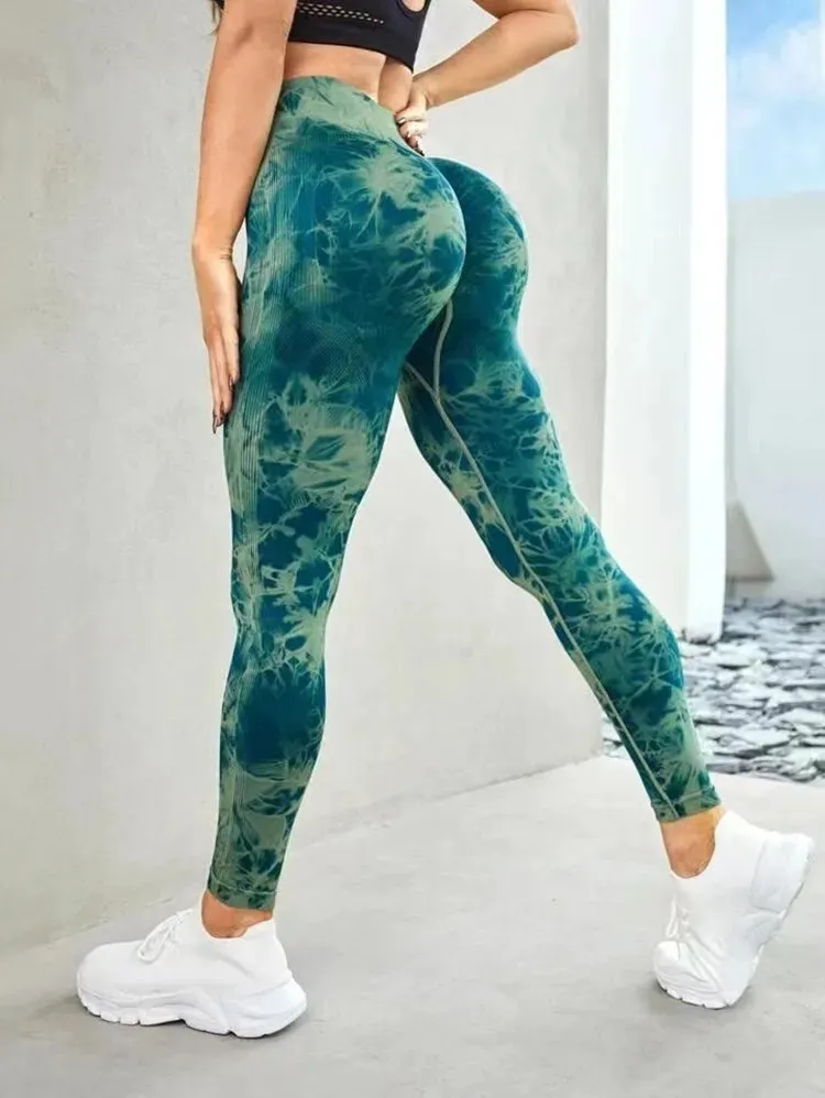 High Waist Tie Dye Yoga Pants For Women Seamless Push Up Tie Dye Gym  Leggings For Fitness, Workout, And Gym Style 231018 From Lu04, $8.9