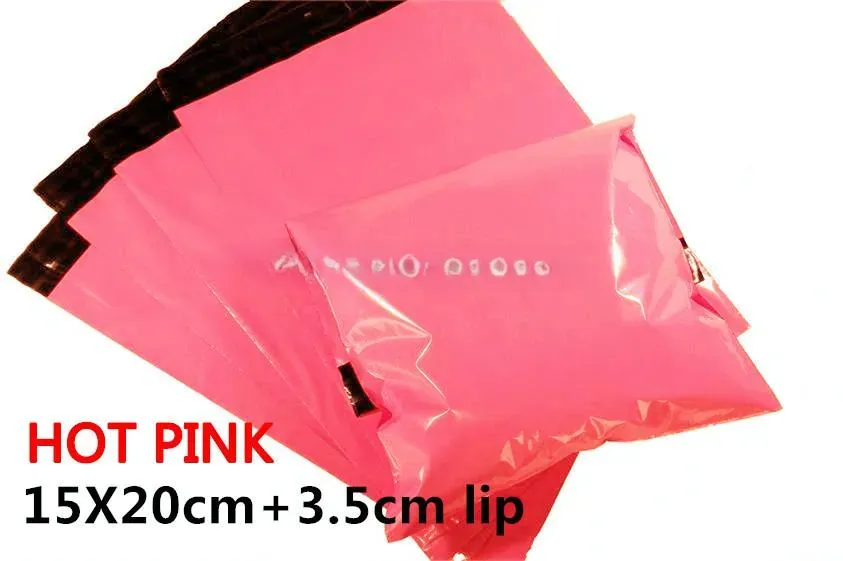 도매 도매 핑크 립 립 공동 배출 된 멀티 레이어 셀프 씰 폴리 메일러 가방 봉투