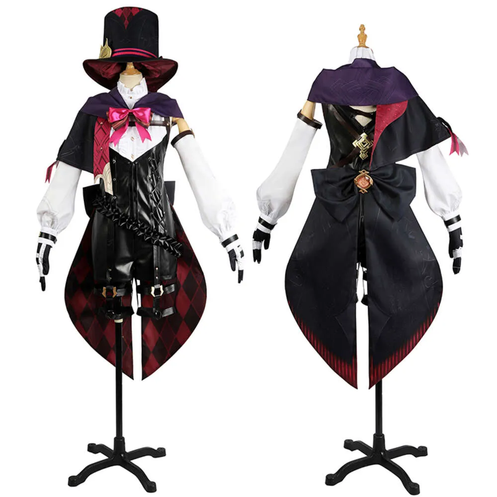 Genshin Impact Magician Lyney Cosplay Costumes speluniform för man och kvinnor stöder Halloween Carnival Costumecosplay