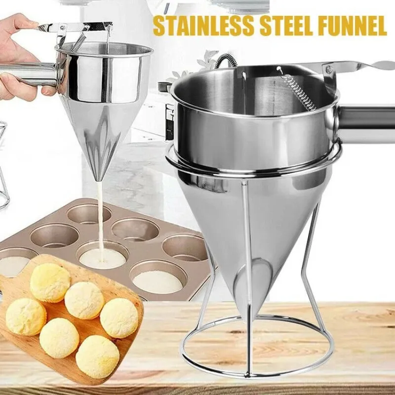 Outils de pâtisserie de cuisson 1,2 L Distributeur de pâte Tasse à mesurer en acier inoxydable Séparateur de crème Gâteau Crêpe Biscuit Entonnoir Tasse à mesurer Cuisine Cuisson 231018