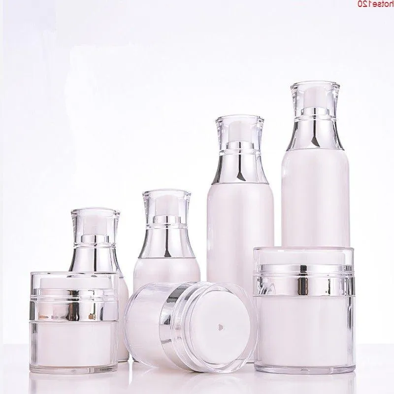 Luxury Facial Cream Jars 15G 30G 50G Acrylic Cosmetic Airless Serum Lotion Pump Containers Makeup Case Refillable Bottle 6pcsgoods Bxbgo