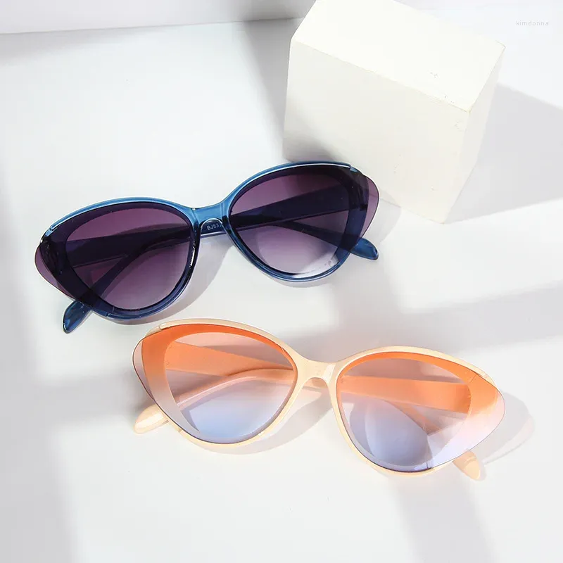 선글라스 소형 프레임 고양이의 눈 여성 브랜드 디자이너 패션 태양 안경 여성 야외 하이킹 안경 UV400