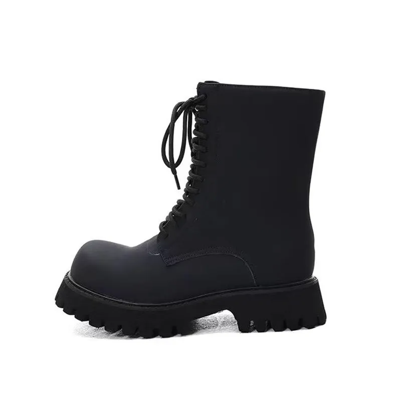 Black Boots Fashion Man Cround Toe Motorcycle Boot Flat Heel Man 8 729 DHgate