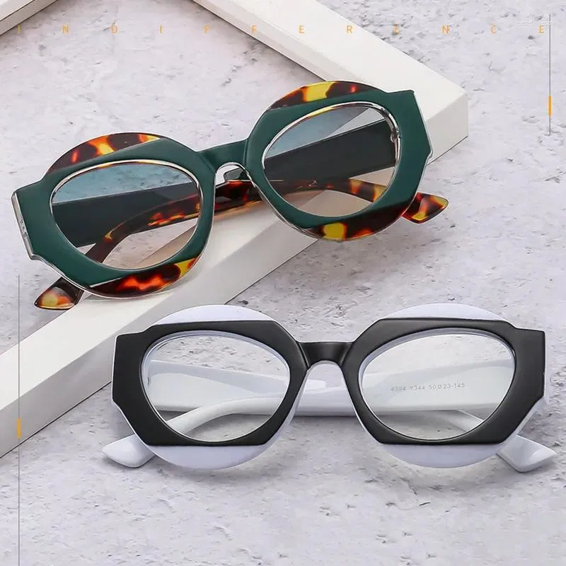 Occhiali da sole a doppio colore divertenti donne model retrò designer marchio uomo tendenza sfumature punk geometriche uv400 occhiali da sole