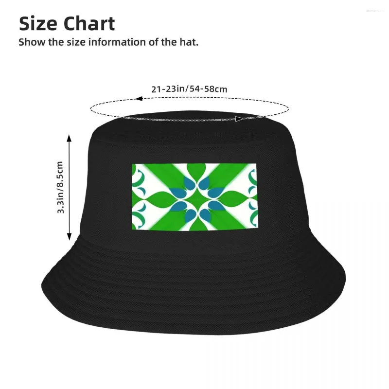 Berets Lime Green White Abstract Bucket Hats Panama Hat Children