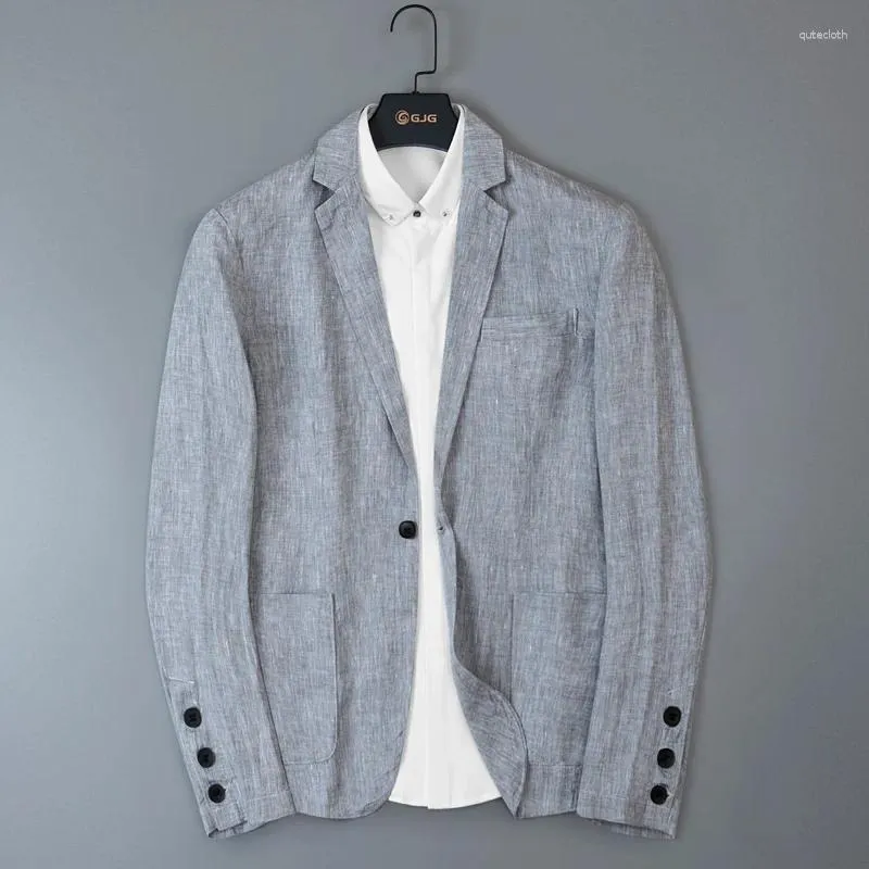 Ternos masculinos chegada estilo outono linho juventude alta qualidade moda casual casaco leve único terno tamanho m l xl 2xl 3xl