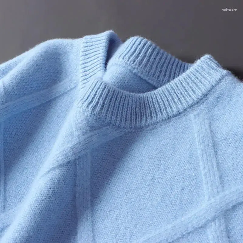 メンズセーターウールセータープルオーバーオネックメン秋のカシミアコットンブレンド温かいジャンパー服