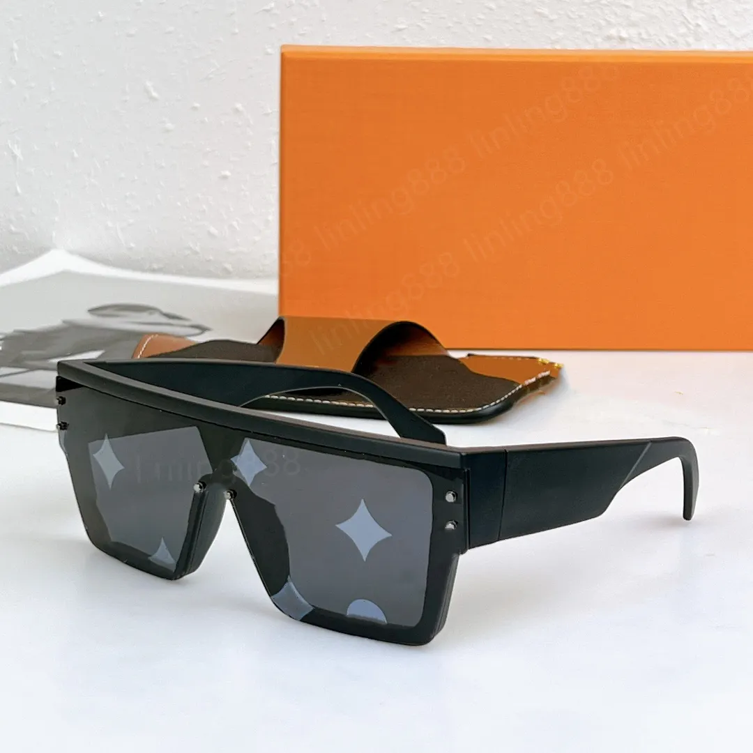 Heiße Designer-Sonnenbrille mit Buchstabendruck, Herren-Sonnenbrille, Stil, Anti-Ultraviolett, Retro-Schild, Linsenplatte, quadratisch, einteilig, vollständig mattierter Rahmen, modische Brille