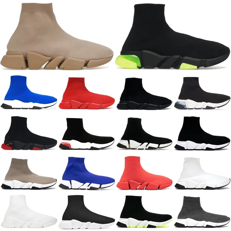 Calcetines Zapatos para correr casuales hombres mujeres Malla Runner Calcetín Botas de invierno Botas Plataforma alta Negro Blanco Resbalón en Triple S Botines suaves Zapatillas de deporte Deportes al aire libre