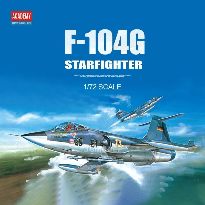 Modello di aereo ACADEMY 12443 Modello di aereo 1/72 US F-104G per Starfighter Fighter Modello di costruzione di giocattoli in plastica per hobby militare Collezione fai da te 231017