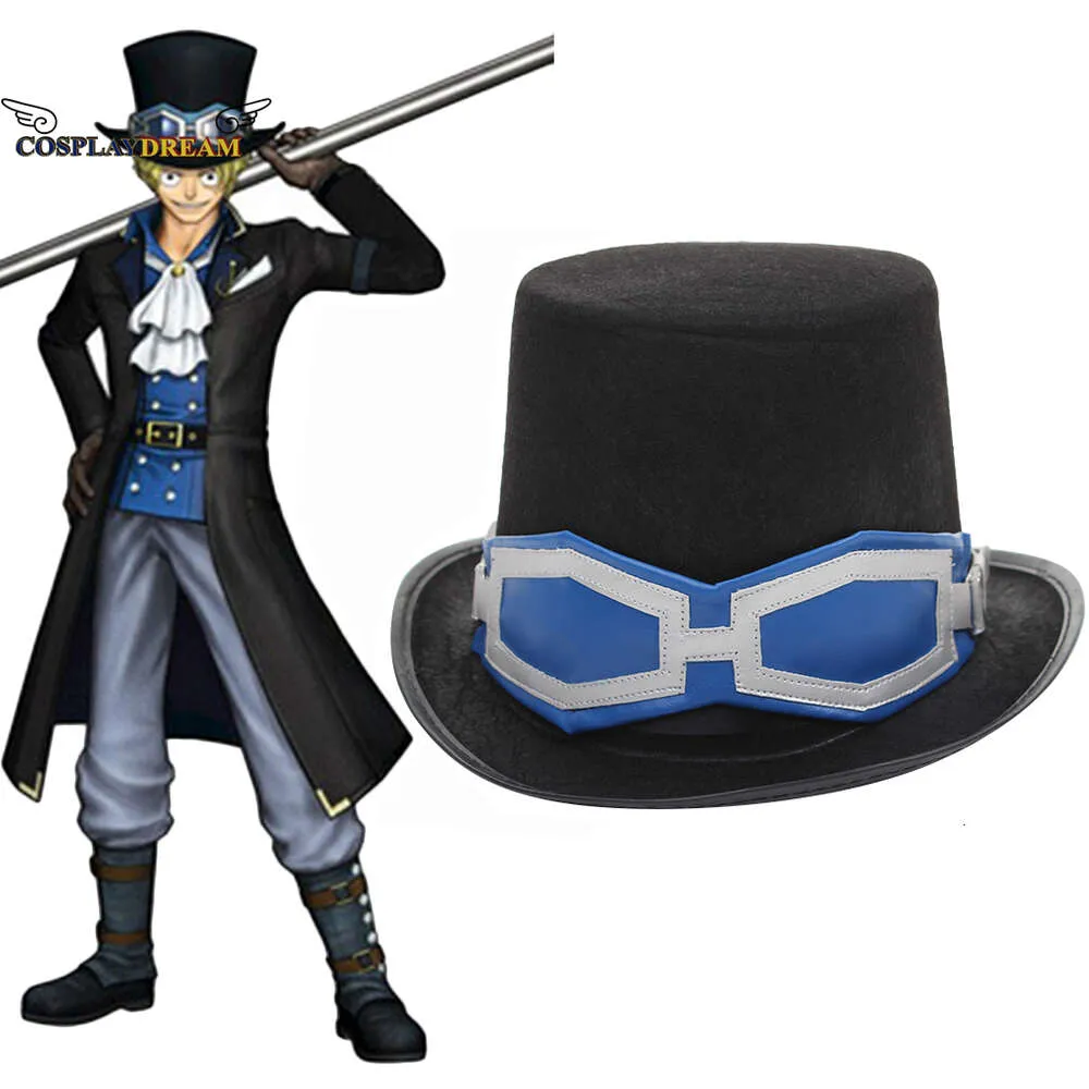 Anime One Piece Sabo Cosplay Hat Sabo Cosplay Black Flat Hat One Piece Cosplay Prop Akcesoria