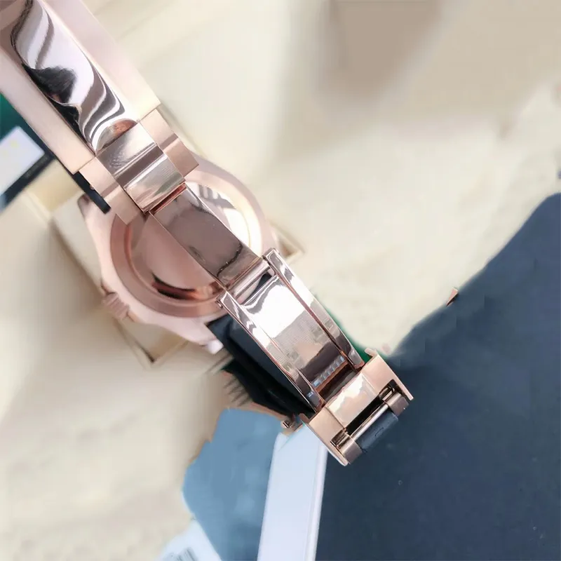 diamond watch mens watch rose gold Automatic Mechanical Montre de Luxe rubber strap Fashion Wristwatch 40mm waterproof 316l