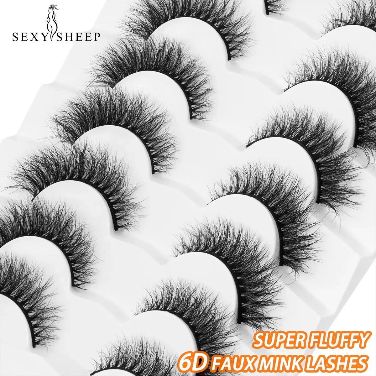 Cílios Postiços SEXYSHEEP 6D Super Fluffy Wispy Faux Mink CatFox Efeito de Olho Dramático Cílios Maquiagem 231017