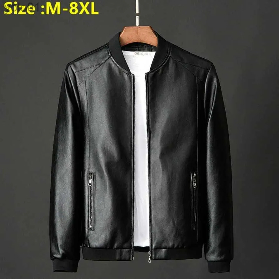 Skórzane skórzane ze skóry męskiej jesienna zimowa skórzana kurtka dla mężczyzn motocykl motocyklowy PU Proasal Vintage Black Biker Pocket Kurtki 7xl 8xll231018