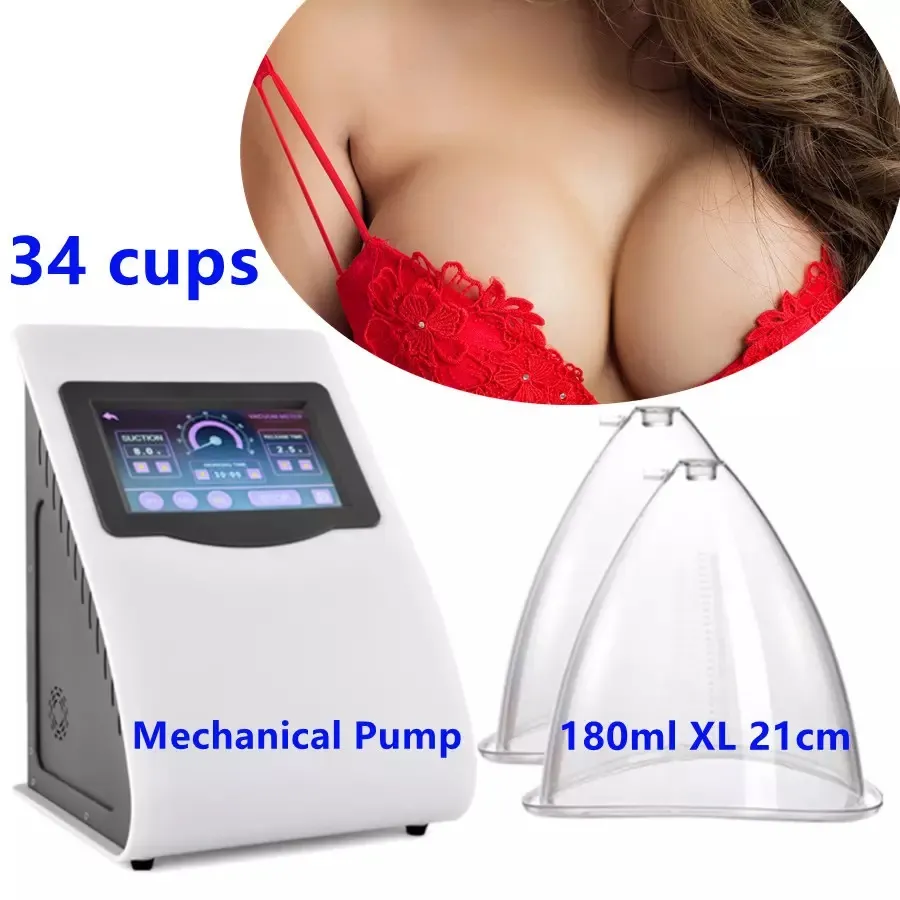 Pompe mécanique Portable Slim Equipment, levage des fesses, 180ml XL, grandes tasses, machine de levage sous vide pour agrandissement du sein, avec 34 tasses