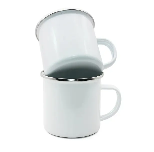 Сублимационная эмалированная кофейная кружка, 12 унций, кружка для кемпинга, металлическая пустая кофейная чашка, эмалированные стальные стаканы, морская доставка 341QH