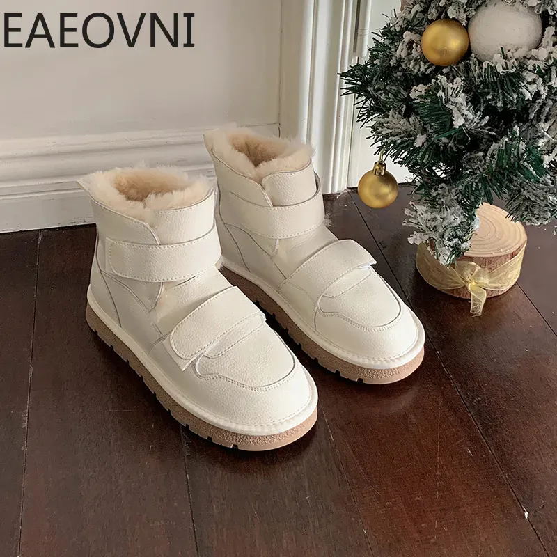 Warm 79 Fur Keep Snow Boots Women Platform Flats Heel Shoes Ladies Comfort Waterproof Short Botas Botines De Mujer 231018