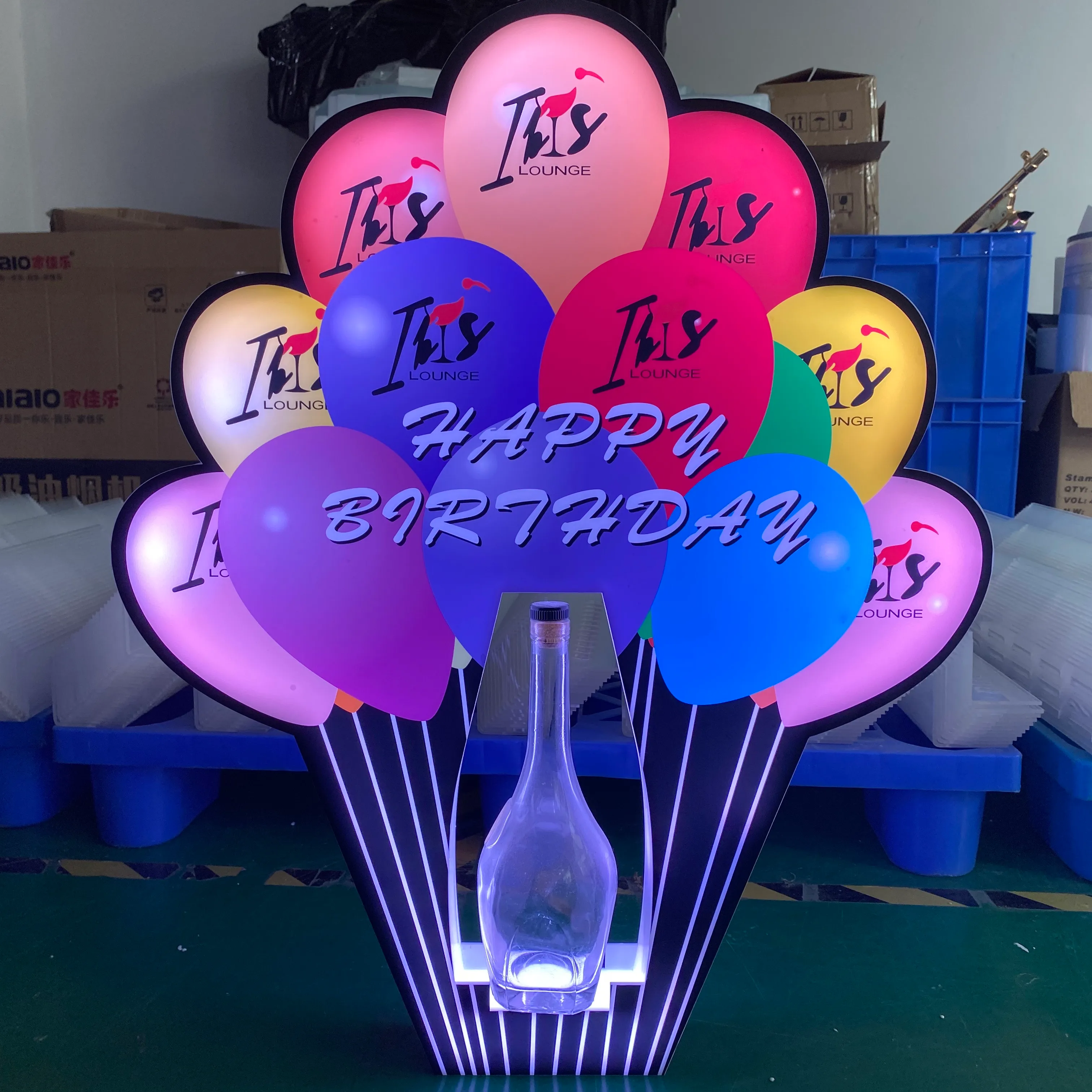 Free Custom Logo LED Balloon VIP Bottle Stand for Night Club Birthday Party good atmosphere