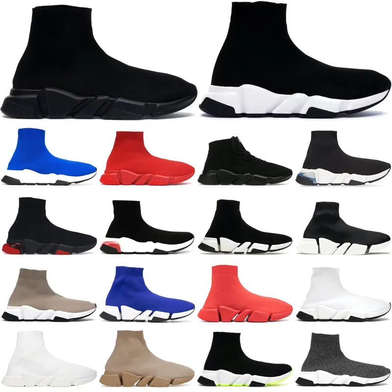 Designer Speed Trainer Chaussure de course pour hommes femmes Mesh Runner Sock Bottes chaussettes Haute Plate-forme Noir Blanc Slip On Triple S Soft Casual Sneakers Chaussure d'extérieur eur 36-45