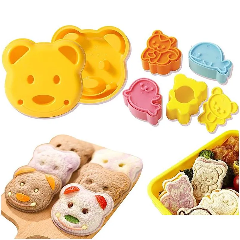 Stampi da forno Mods Bambini Bento Sand Mold Cutter Cartoon Animal Bear Pane Fai pancake fai da te per scatole 230923 Consegna a domicilio Garde Dhokg