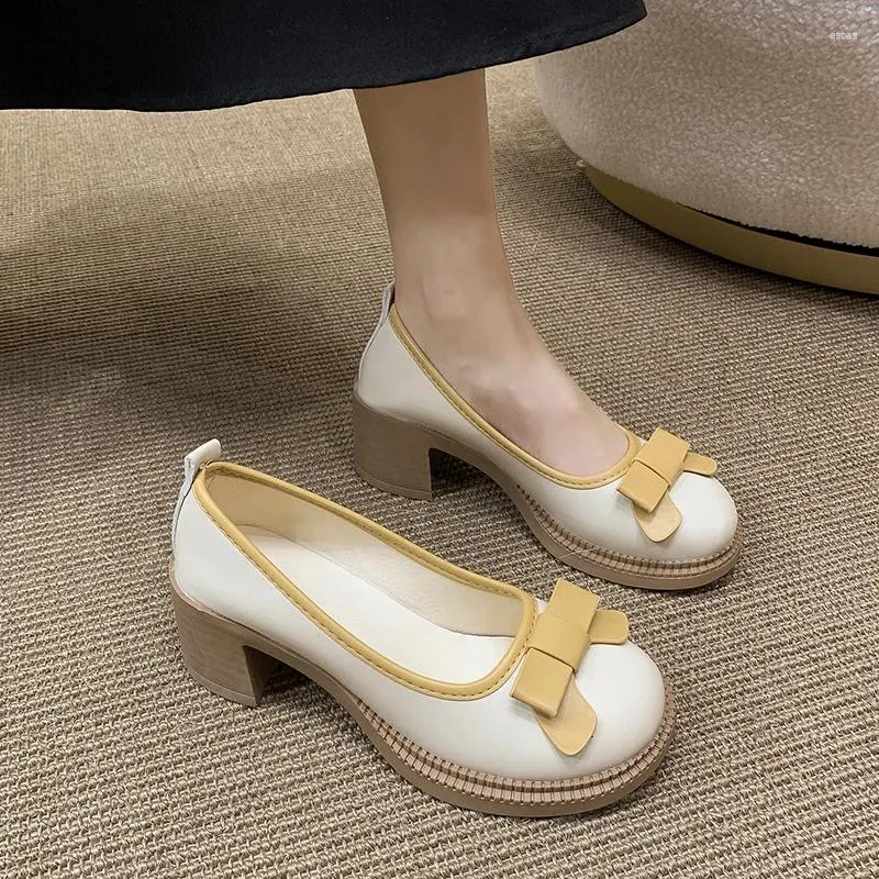Sandaler pumpar kvinnor skor 2023 rund tå kvinnors söta bowknot mary jane söt tjej lolita zapatos de mujer