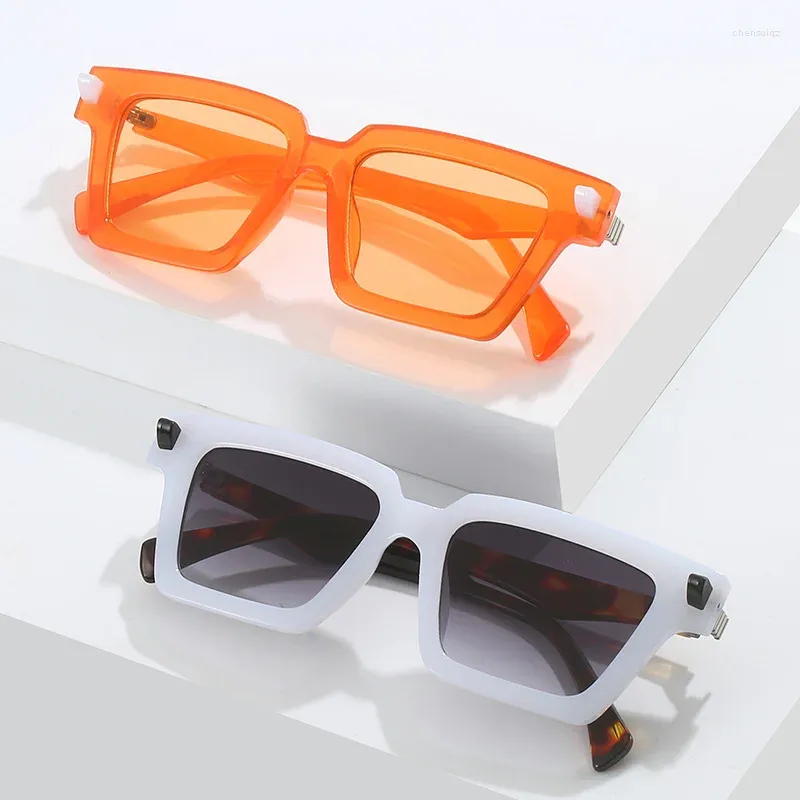 Zonnebril Heren Veelhoek Vierkant Damesmode Uniek Klinknagels Ontwerp Zonnebril Outdoor UV400 Shades Goggles Retro