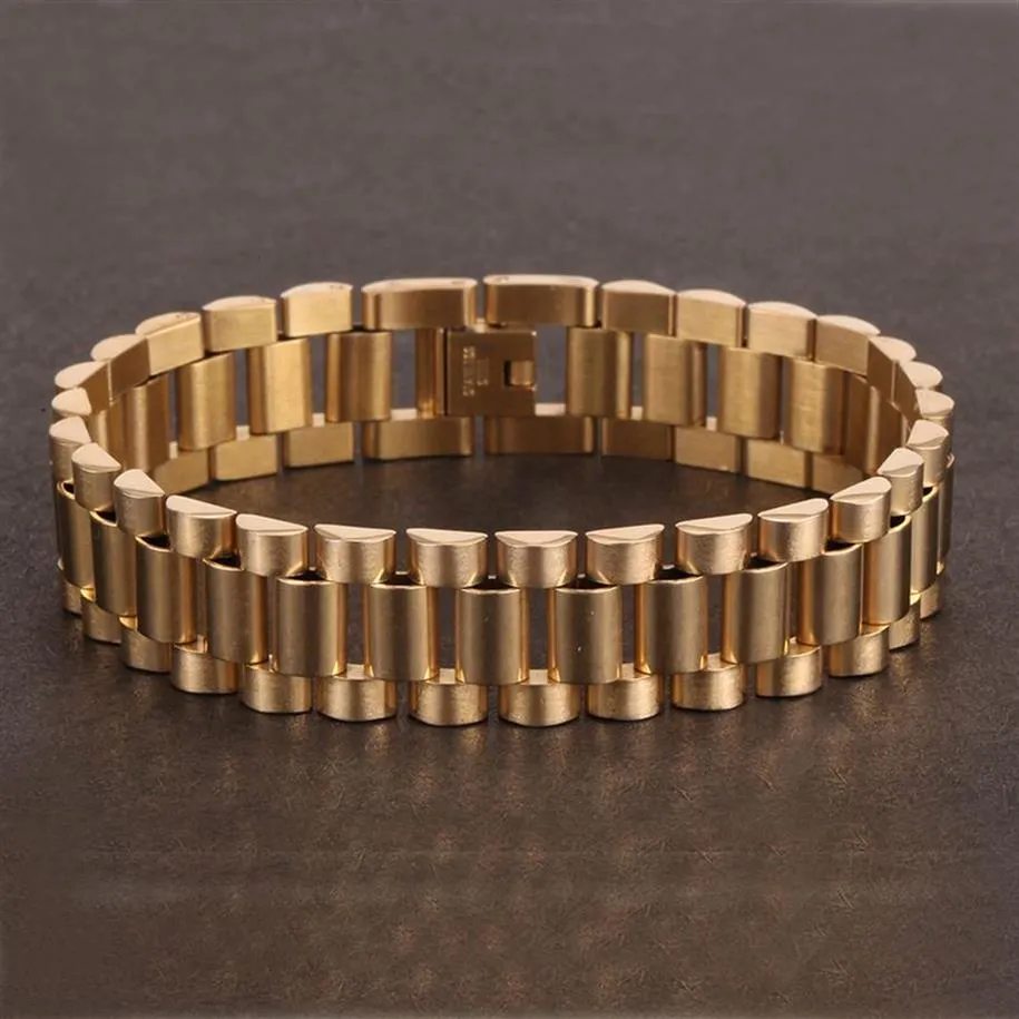 Lyxig guld manschett rostfritt stål armband armband armbandsmän smycken armband armband gåva till honom274y