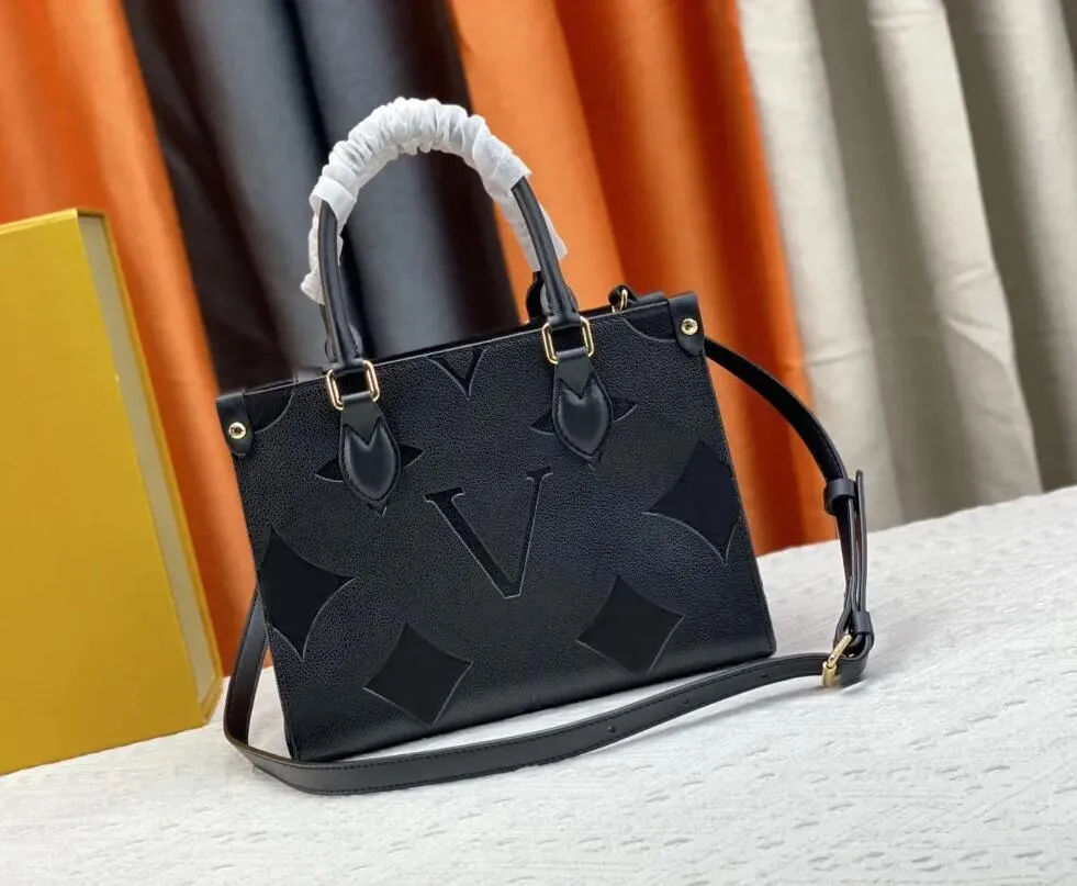 Damen-Designer-Tasche, Einkaufstasche, Luxurys Onthego-Handtaschen, geprägte Blumen-Buchstaben-Einkaufstaschen, hochwertiges Leder, Damenmode, Schulter-Make-up-Geldbörse