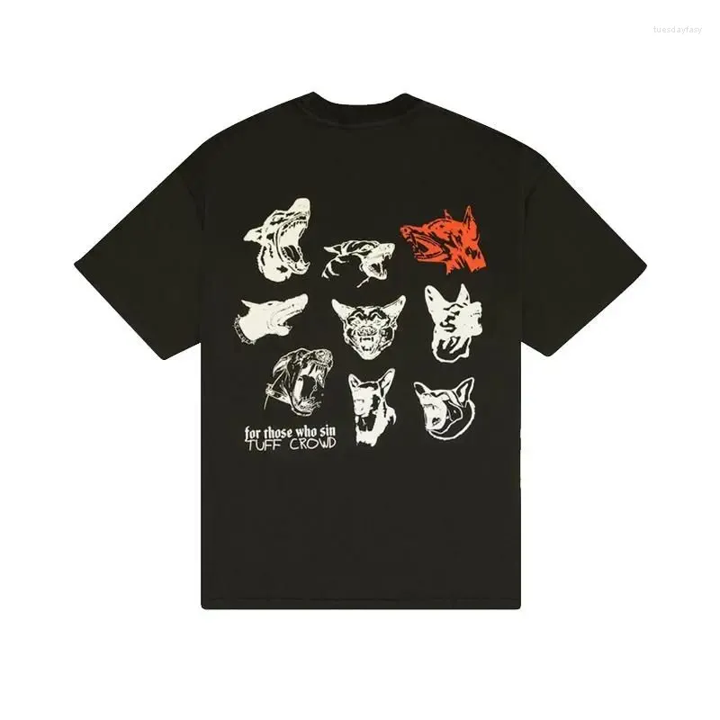 T-shirts pour hommes TUFF CROWD Dog Bared Tee et T-shirts à manches courtes pour femmes avec têtes