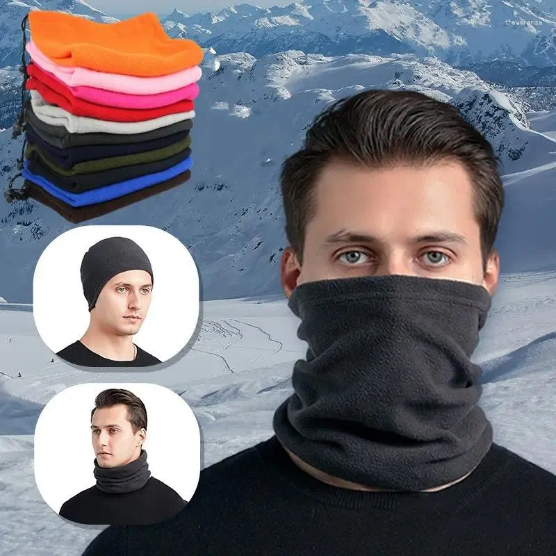 Halsdukar fleece nack varmare dragsko för män vindtät ansikte täcker cykla kallt väder skidmask utomhus bandana