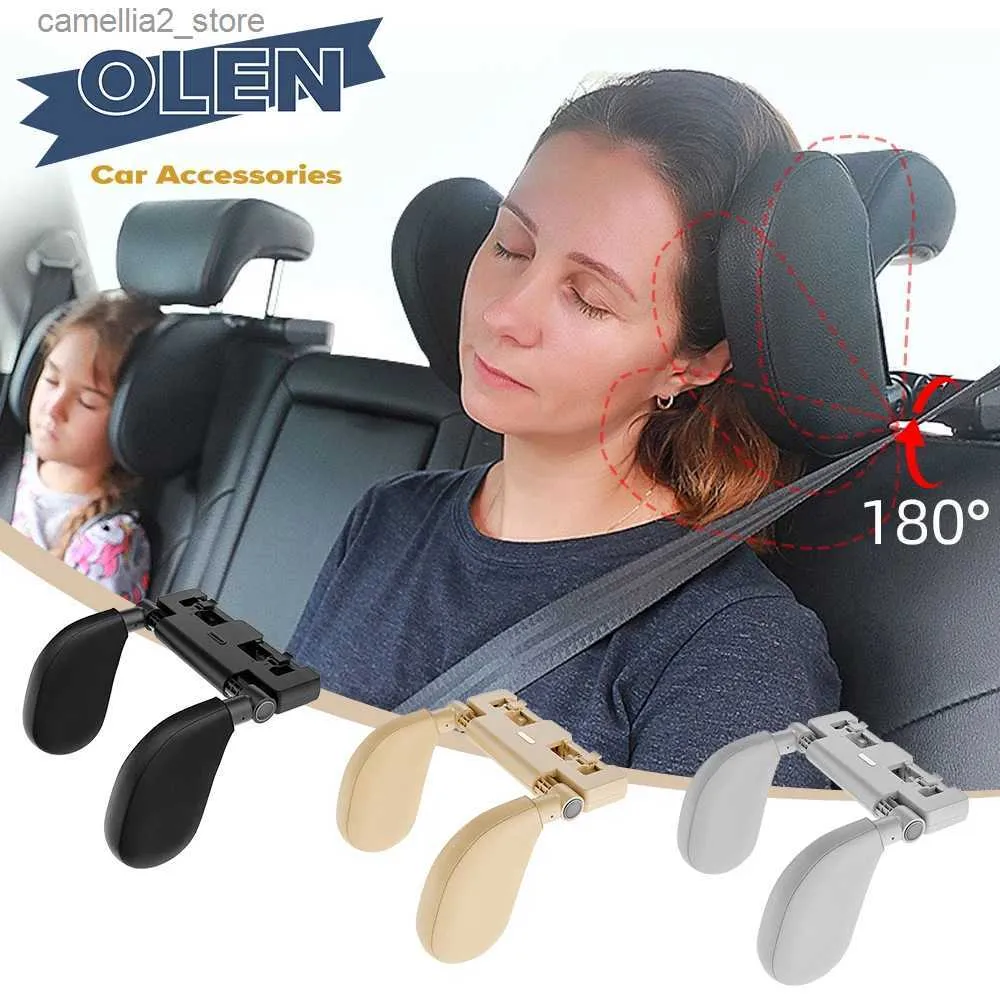 Seat Cushions New Car Neck Headrest Pillow Adjustable Angle Support Travel Rest Memory Pillow Car Seat Headrest Pillow for Kids Adults Q231018