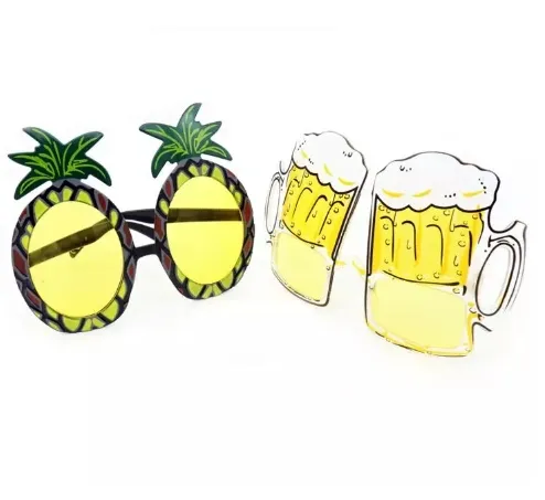 Occhiali da sole hawaiani da spiaggia con ananas Bicchieri da birra gialli Occhiali da nubilato per feste di addio al nubilato Divertenti regali di Halloween Bomboniere di moda 330QH
