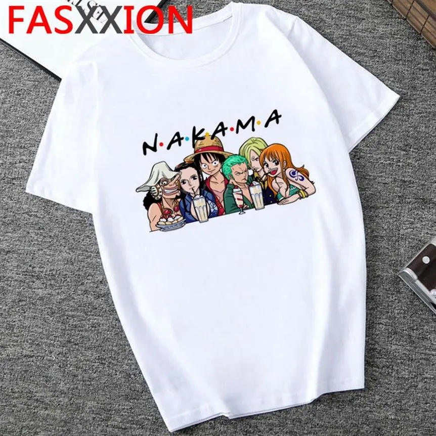 T-shirt One Piece da uomo Harajuku Cartoon Hip Hop Japan Anime Tshirt anni '90 Divertente Rufy Zoro Graphic Fashion Tees Male243C