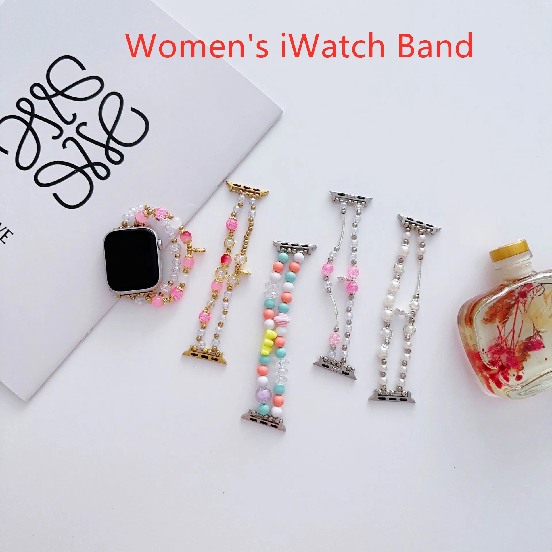 Watch Bungee Cord Bungee Watch للسيدات الفاخرة Opal من أجل Apple Watch 38mm 40mm 45mm 46mm 49mm Iwatch Ultra SE 9 8 7 6 5 4