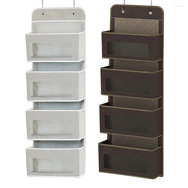 Storage Boxes Hanging Bag Living Room Nursery Toys Clothes Hat Mesh Pocket Rack Cabinets Indoor Organizer Supplies Gray