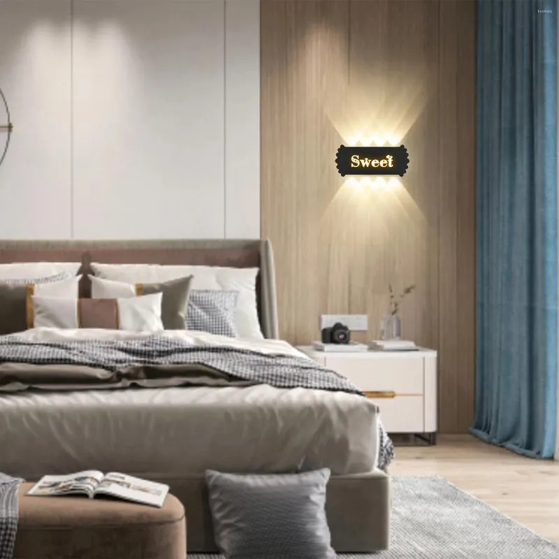 Wall Lamp Black Modern LED Sconce 10W Up Down Light 3000k Indoor Modren Decorative For Bedroom Living Room Hallway Stair