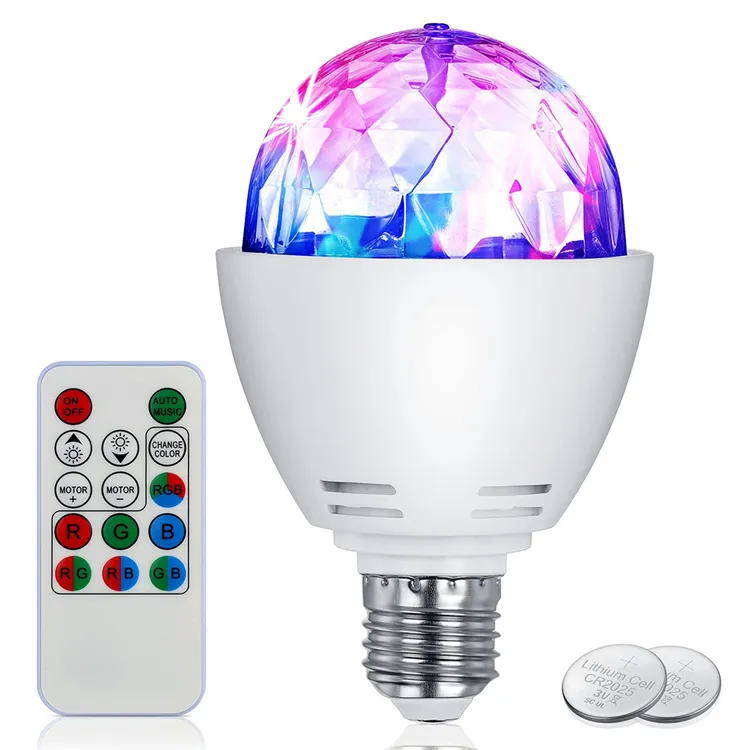 LED Crystal Lights Strobe Rotation KTV Party Family Birthday Dekoracja RGB Kolorowe oświetlenie pilot Magic Crystal Ball