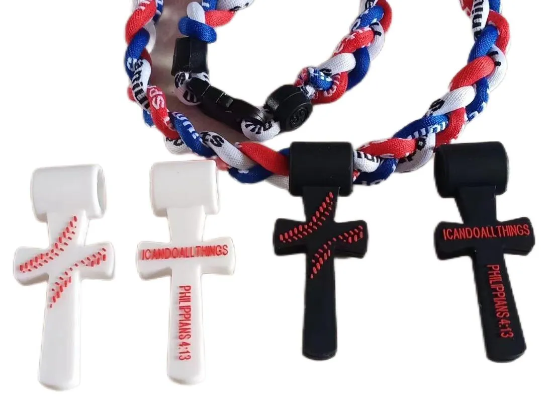 Collana Sportiva Titanio Collana Sportiva In Titanio Con Cordino Intrecciato Verde E Nero, Stile Tornado, Per Baseball O Casual Collana Twist Corda - Foto 1