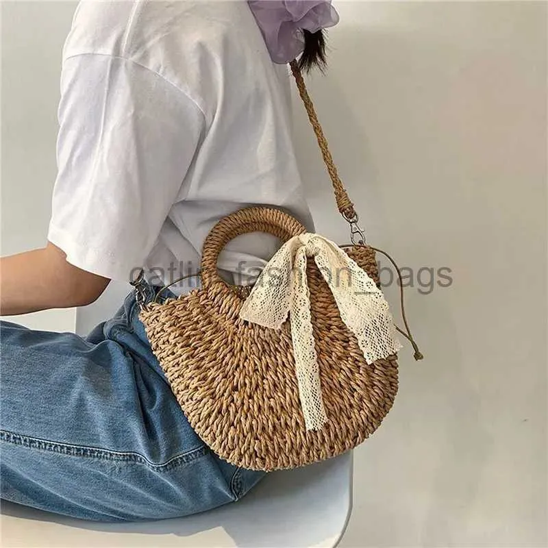 Cross Body Evening Bags andwoven Straw andbag Women Girls Summer ollow Out Crossbody Soulder Bag Bowknot Lace Tasselscatlin_fashion_bags