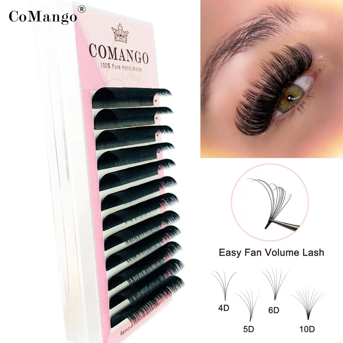 False Eyelashes CoMango Easy Fan Lashes DIY 2d3d4d10d Faux Mink Blooming Eye Lash s 003005007 Makeup 231017