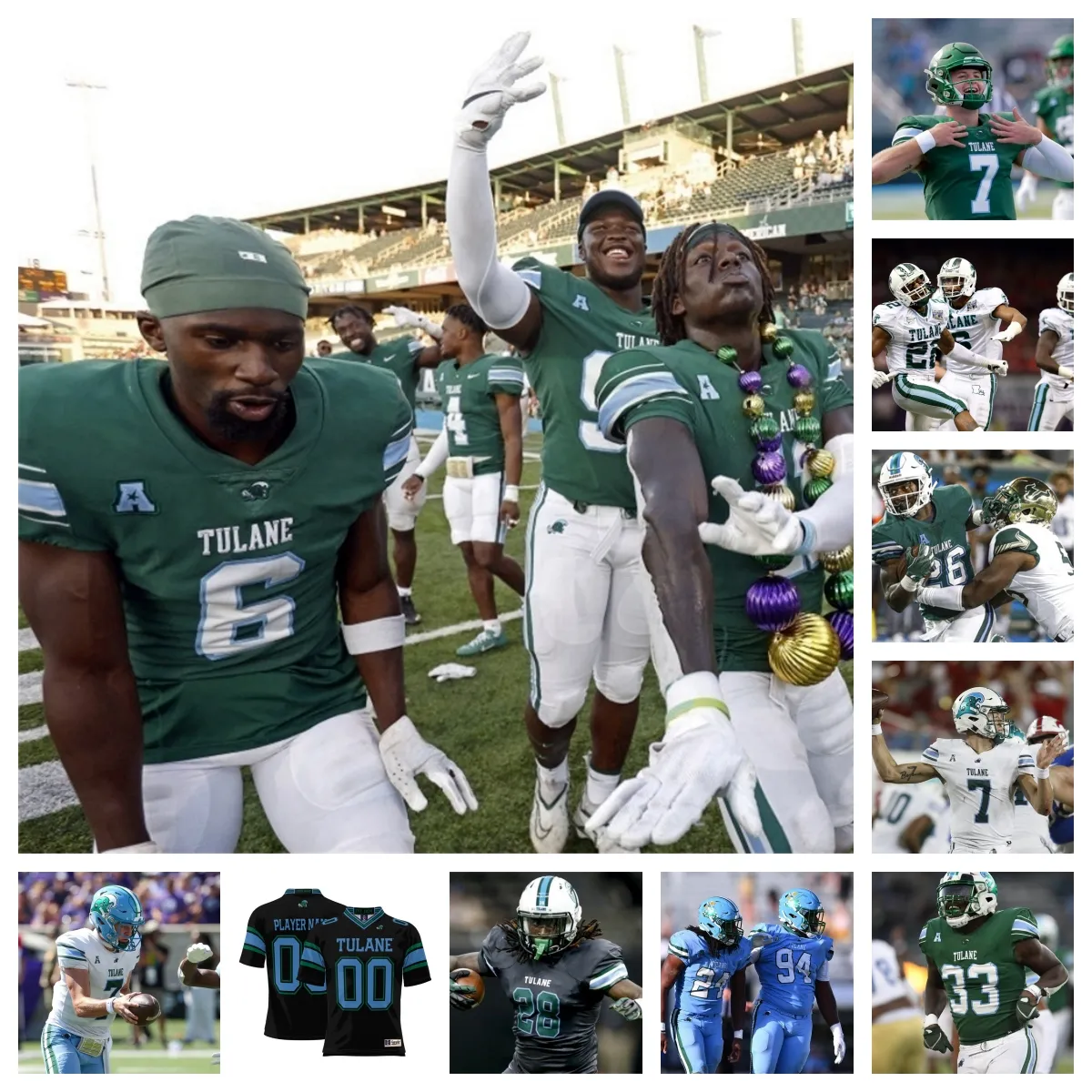 Maillot de football Tulane Green Wave 2023 99 Jesus Machado 12 Kai Horton 4 Jha'Quan Jackson 25 Rayshawn Pleasant 11 AJ Hampton 95 Adonis Friloux